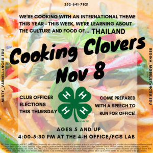 Cover photo for Cooking Clovers 4-H Club