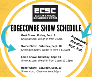 Edgecomb Show Schedule flyer.