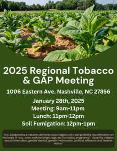 Cover photo for 2025 Regional Tobacco Meeting - Halifax, Nash, & Edgecombe Counties