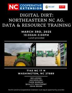 Cover photo for Digital Dirt: Northeastern NC Ag. Data & Resource Training