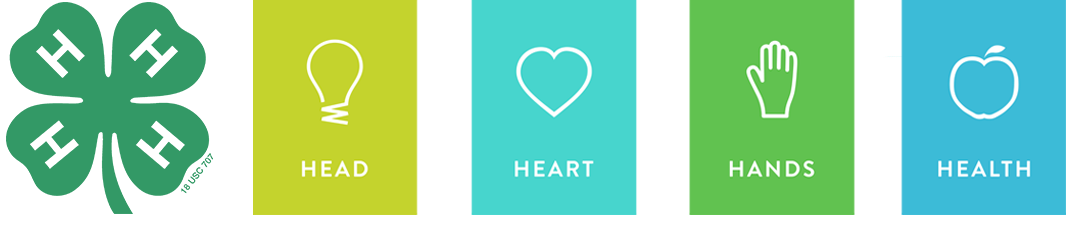 4-H, Head, Heart, Hands, Health Logo.